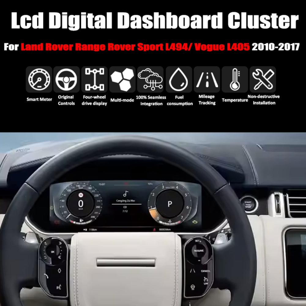 Pour Land Rover Range Rover Sport L494/Vogue L405 2010-2017 12,3" LCD Tableau de bord numérique Cluster Panneau de voiture Compteur de vitesse Cockpit virtuel