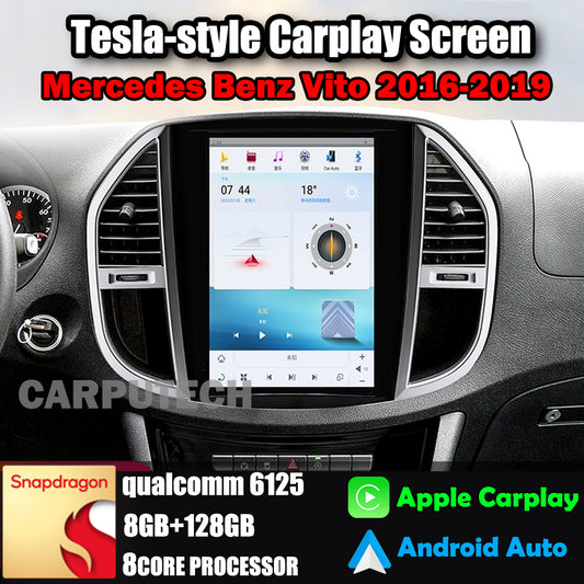 12,1 Zoll Qualcomm für Mercedes Benz Vito 2016–2019 Autoradio Stereo Carplay Upgrade Tesla Style Bildschirm Android Auto GPS Navigation Multimedia Player