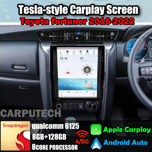 12.1" For Toyota fortuner 2016-2022 Car Radio Stereo Carplay Upgrade Tesla Style Screen Android Auto GPS Navigation Multimedia Player