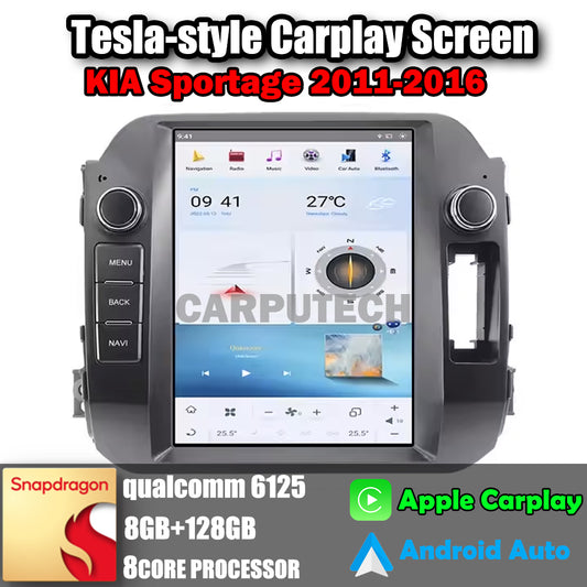 10.4" For KIA Sportage 2011-2016 Car Radio Headunit Stereo Carplay Upgrade Tesla Style Screen Android Auto GPS Navigation Multimedia Player