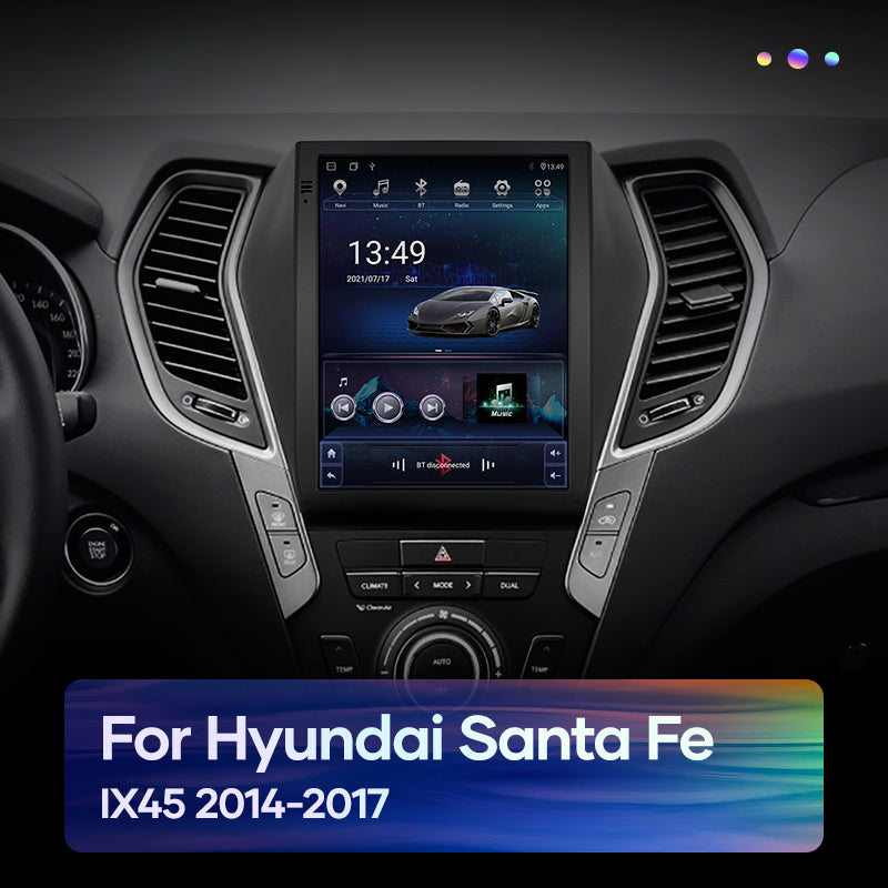 Pour Hyundai Santa Fe IX45 2014-2017 Voiture Android 12 Radio Lecteur Multimédia Vidéo Navigation GPS Pour Tesla Style Écran Vertical 