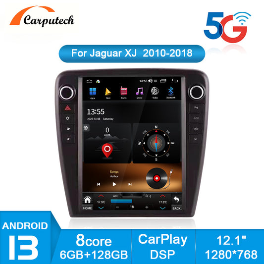 For Jaguar XJL 2010 2011 2012- 2018 Android 13 Car Multimedia Player Car Radio GPS Navigation Auto Audio DSP 12.1 Inch Tesla Style Screen