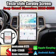 14.4" Qualcomm For Jeep Grand Cherokee 2010-2022 Car Radio Stereo Carplay Upgrade Tesla Style Screen Android Auto GPS Navigation Multimedia Player