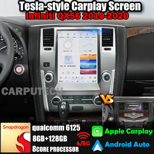 12.1" Qualcomm For Infiniti QX56 2010-2020 Car Radio Stereo Carplay Upgrade Tesla Style Screen Android Auto GPS Navigation Multimedia Player