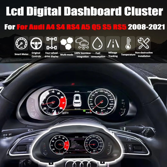 12.3 ''LCD Digital Dashboard Cluster Für Audi A4 S4 RS4 A5 Q5 S5 RS5 2008-2021 Auto Panel Tacho virtuelle Cockpit 