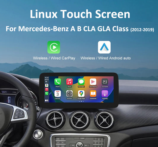 For Mercedes-Benz A B CLA GLA Class W176 W246 2012-2019 12.3inch Wireless Apple CarPlay Android Auto Multimedia Linux Display Screen