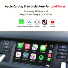 CarPlay sans fil pour Jaguar/Land Rover Discovery 4/Discovery5 Range Rover Evoque (2011-2020), avec interface Android Auto AirPlay Mirror Link Fonctions Car Play