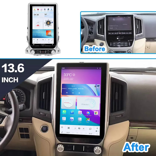 13,6 Zoll Qualcomm für Toyota Land Cruiser 2016–2020 Autoradio Stereo Carplay Upgrade Tesla Style Bildschirm Android Auto GPS Navigation Multimedia Player