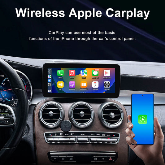 CarPlay AA sans fil plein écran pour Mercedes Benz ABCE CLS CLA GLA GLB GLC classe NTG5.5 NTG 6.0 MBUX 2018-2022 avec lien miroir Airplay 