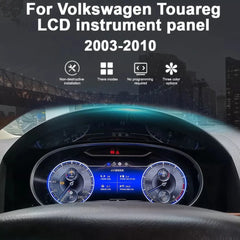 Pour Volkswagen Touareg 2003-2010 12.3" LCD Tableau de bord numérique Cluster Panneau de voiture Compteur de vitesse Cockpit virtuel