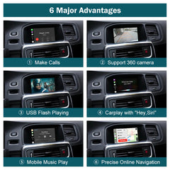 CarPlay sans fil pour Volvo XC90 XC60 XC40 S90 S60 V90 V60 écran LCD accessoire Android Auto Mirror Link AirPlay fonctions de lecture de voiture 