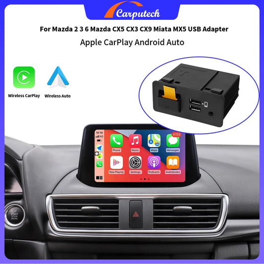 Pour Mazda 2 3 6 Mazda CX5 CX3 CX9 Miata MX5 Adaptateur USB HUB Appareil Apple CarPlay Android Auto Kit de mise à niveau 