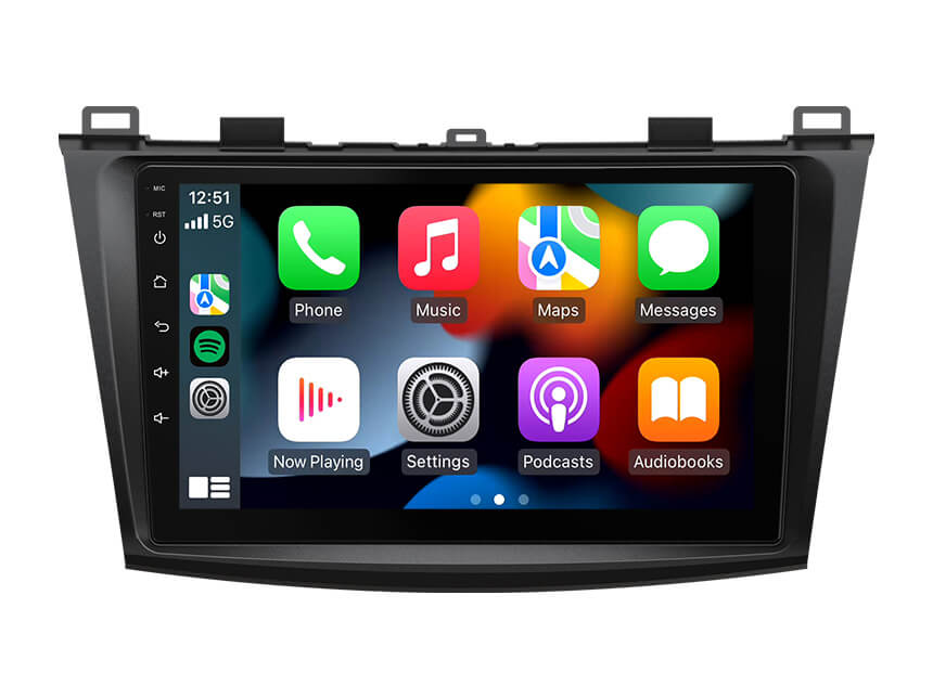 Autoradio sans fil Carputech Mazda 3 Android 12 Apple CarPlay et Android Auto avec 4 Go de RAM 64 Go de ROM et écran tactile QLED de 9 pouces 