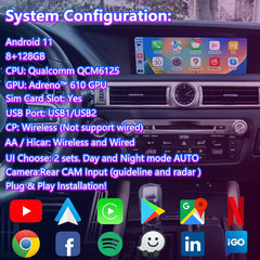 Interface vidéo Android Carputech pour Lexus GS450h GS350 GS200t GS300h GSF GS 2015-2020