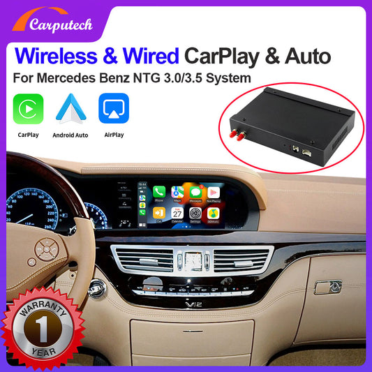 Carputech Wireless CarPlay Android Auto For Mercedes Benz NTG 3.0/3.5 System S Class W221 CL Class W216 2006-2012 With Mirror Link AirPlay Function